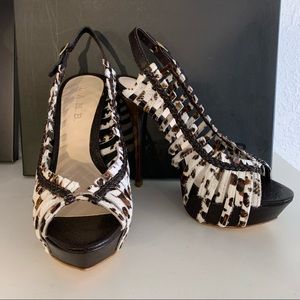 L.A.M.B. Animal Print Strappy Heels